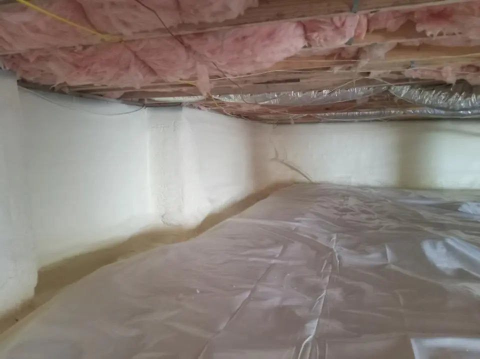 Crawl space encapsulation with closed-cell spray foam for Flat Roof Repair in Cottage Grove
